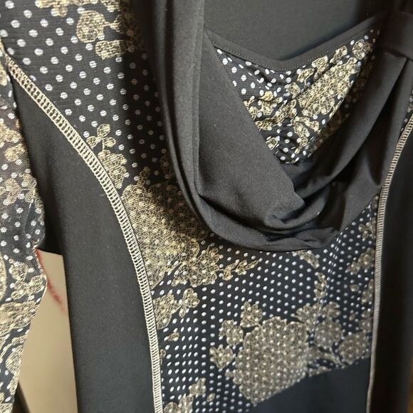 Y2K Elegant Black and Gray Long Sleeve Dress M - Picture 15 of 16